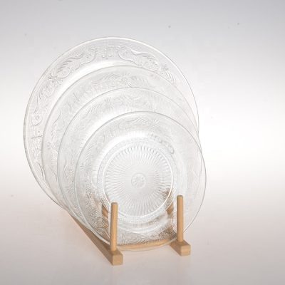 Beautifully carved design glass plate (2)