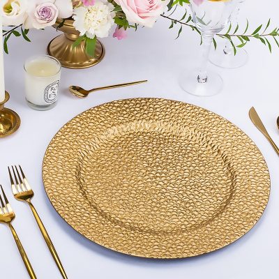 Classic gold plastic charger plate (2)