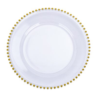 Elegant round transparent plastic dinner plate (4)