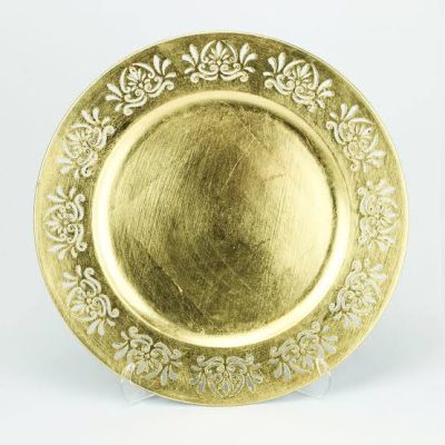 Gold classic style stainless steel plate (2)