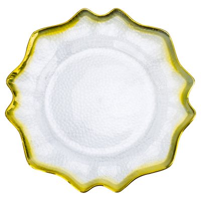 Gold lace modern plastic charger plate (3)