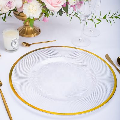 High Quality Modern Rose Plastic Charger Plate (3)