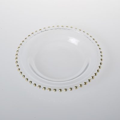 Ornate decorative clear glass plate (3)