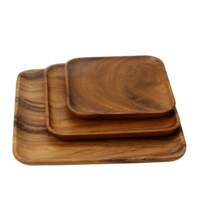 Square high quality wooden charger plate (5)