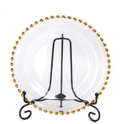 Vintage style design glass dinner plate (3)