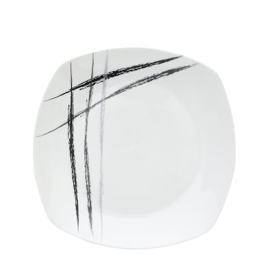 Chinese ceramic white square charger plate (6)