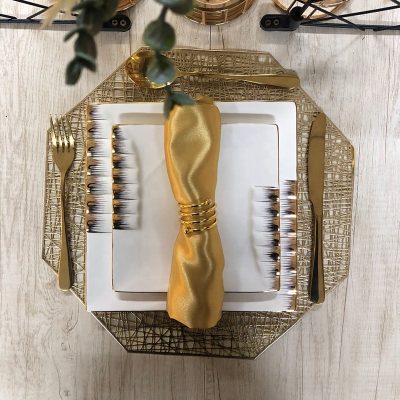 Luxury decorative square ceramic charger plate (3)